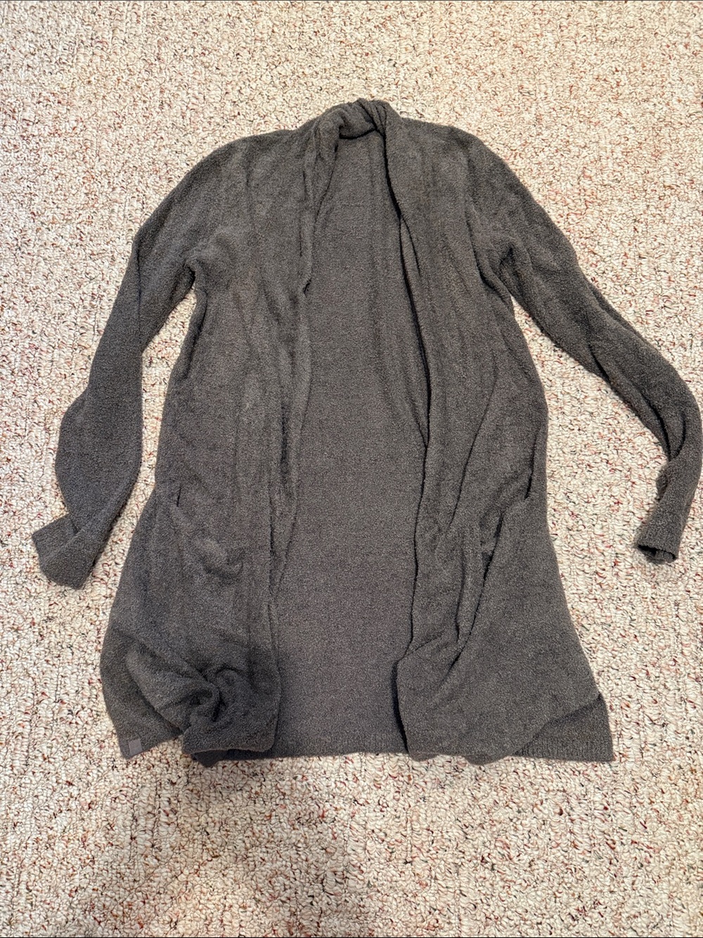 Barefoot Dreams Charcoal Open-Front Cozy Cardigan Small with pockets